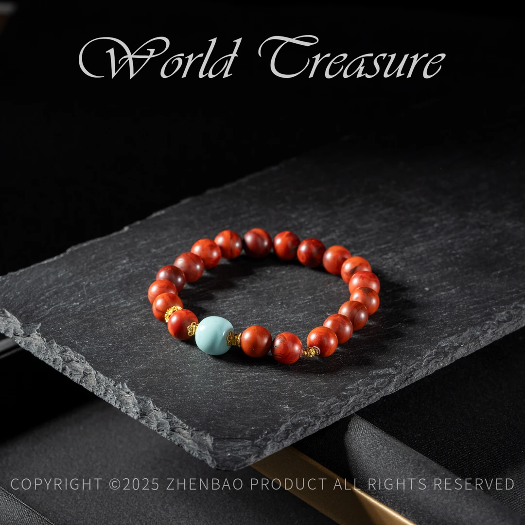 【世间臻宝】18K绿松石DIY南红手串/Q2820/多样性发一件/8mm+/5