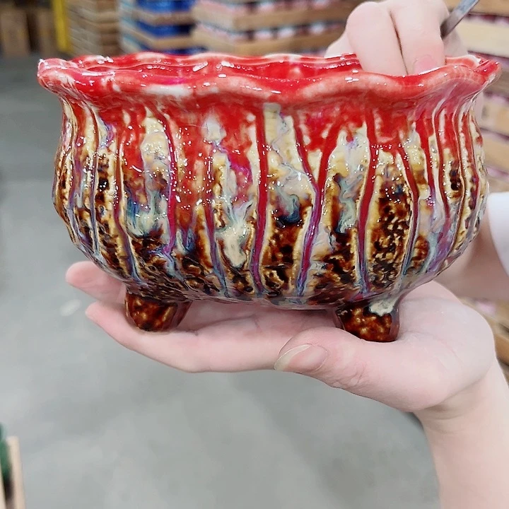 有孔.凑单10元陶瓷花盆发货！