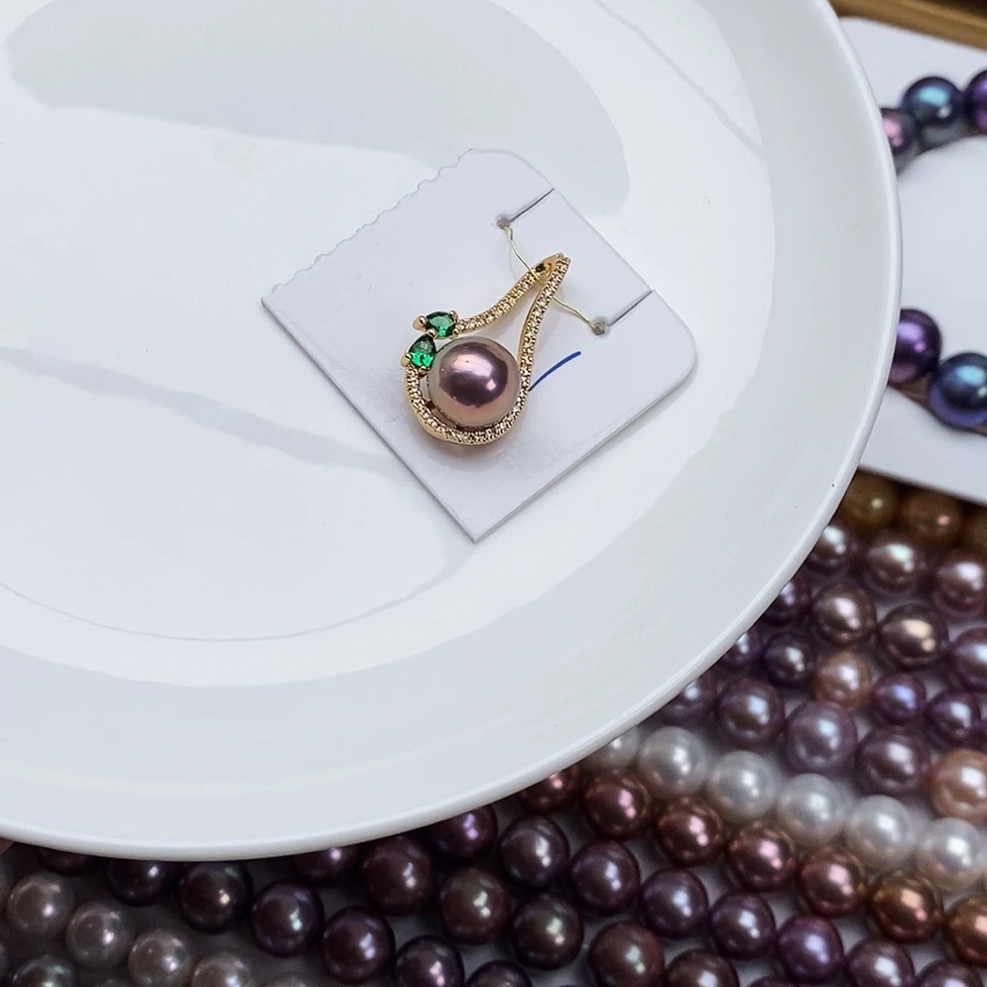 淡水珍珠银S925镶嵌颈饰