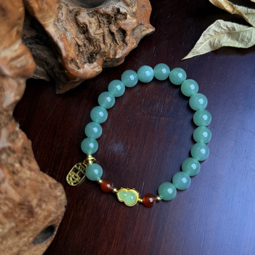 DH 1235-东陵玉玉葫芦平安手串8mm东陵玉（无礼盒）