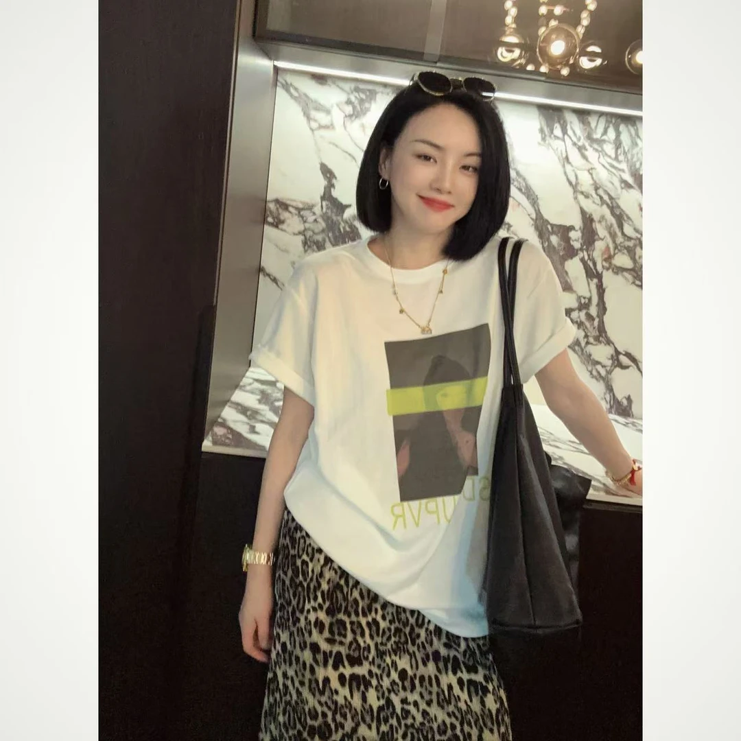 夏季棒棒糖女孩宽松大版短袖T恤5-5-17