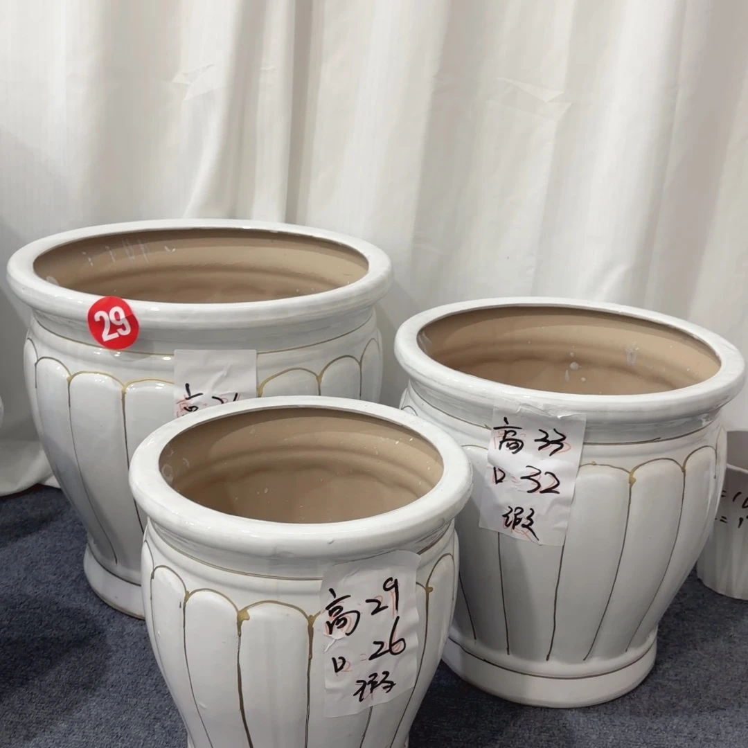 白色南瓜盆1套微瑕