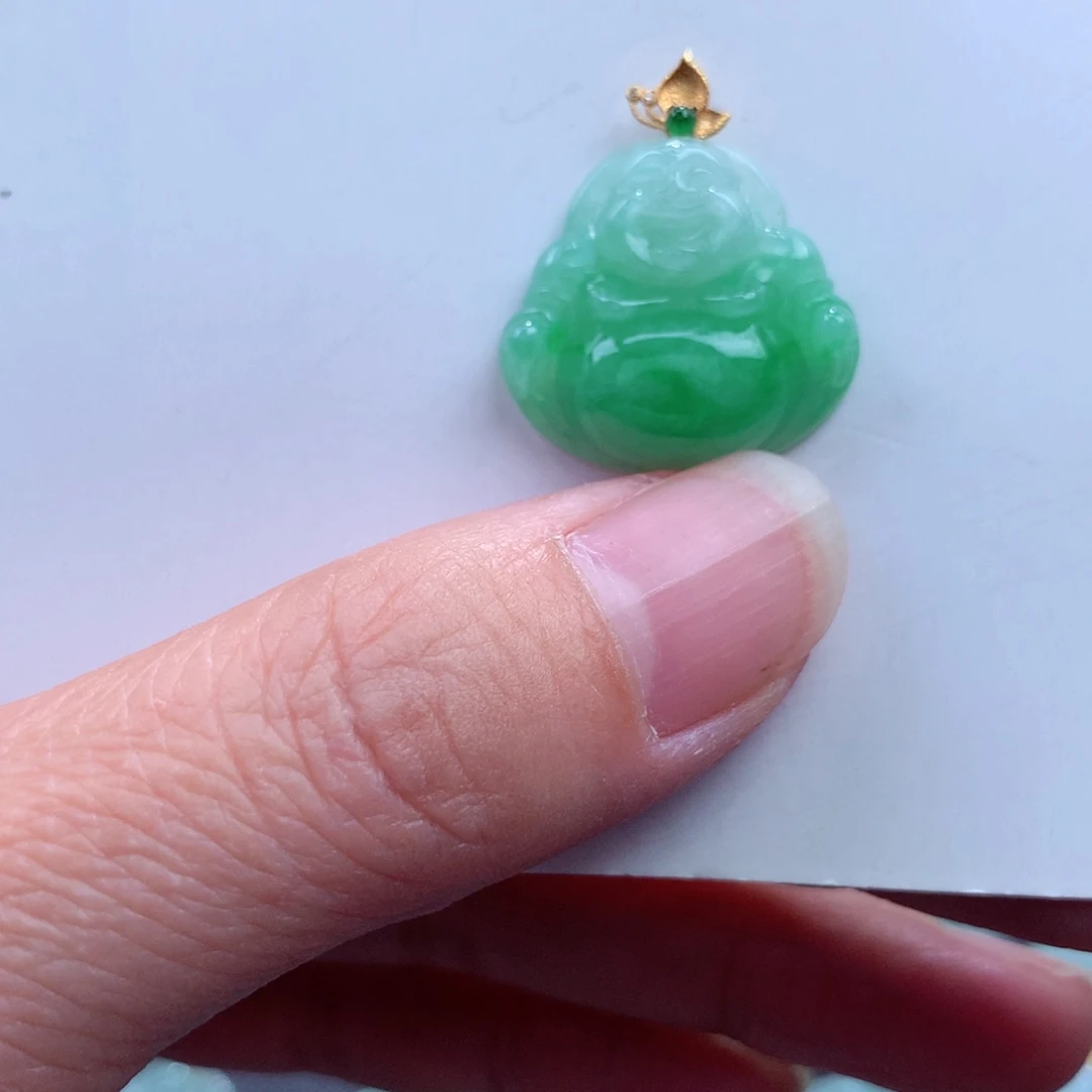 翡翠吊坠(不含链)18K金镶嵌左**丶