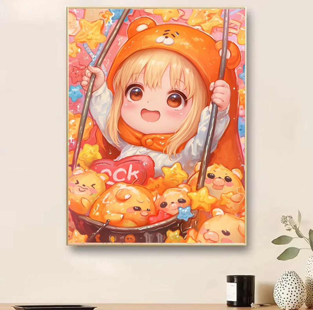 【巧巧原创十字绣】熊熊女孩60*75cm裸包发无工具大格4股绣