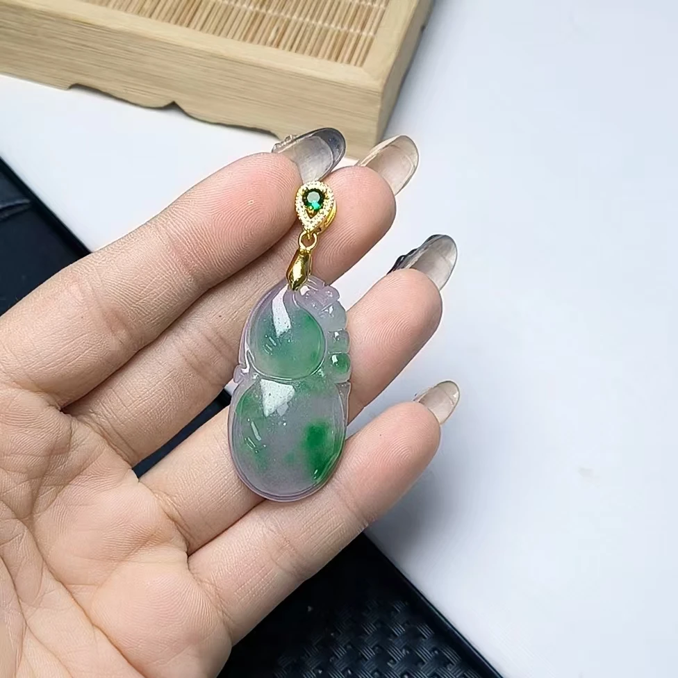 （聚宝严选）D146紫绿葫芦吊坠镶嵌款气质妈妈款时尚精美