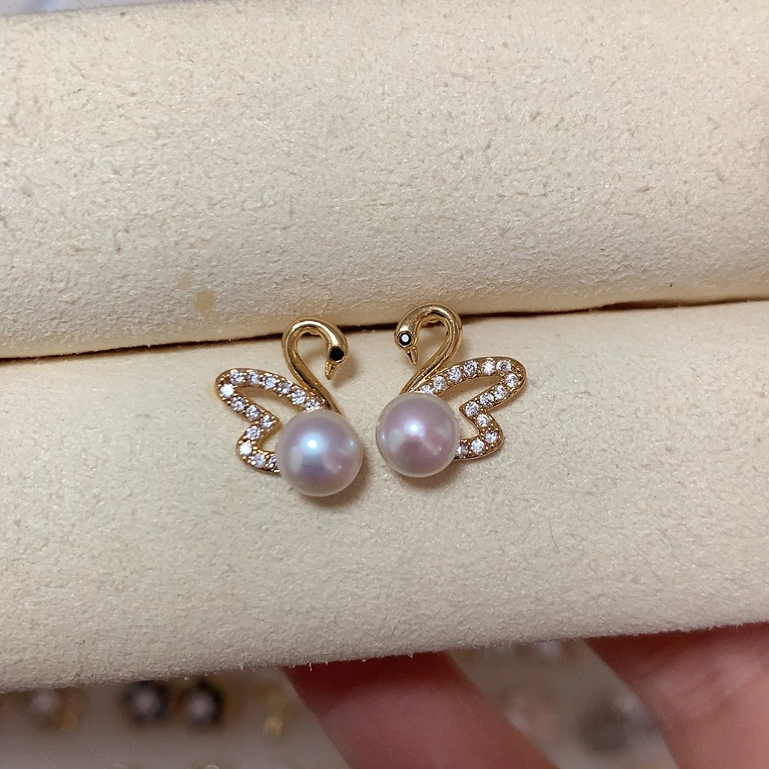 淡水珍珠耳饰合金