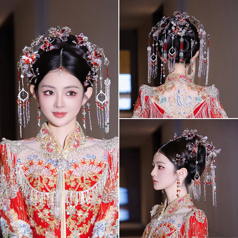 合金婚庆饰品 新娘中式头饰减龄大后区流苏眉心坠结婚配饰女G0233