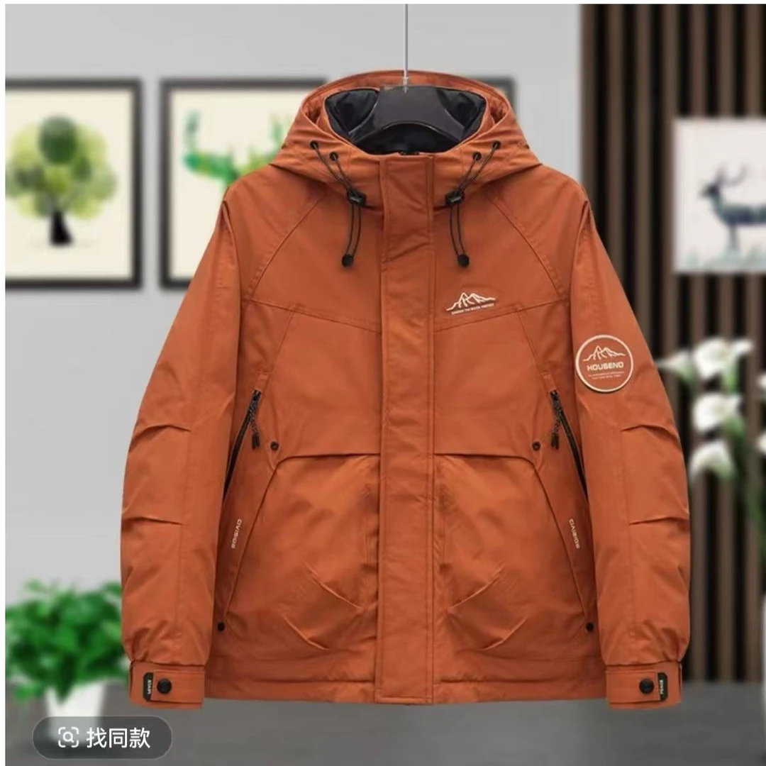 2038冬季保暖加厚男女同款连帽情侣款冲锋衣外套夹克运动时尚