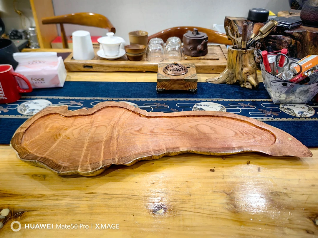 【孤品】家用中式复古家具新中式创意实木随形异形茶盘