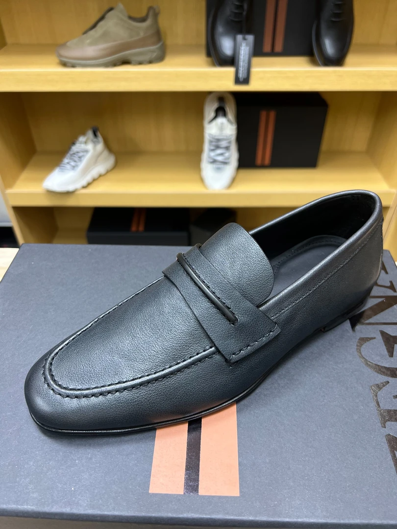 小牛皮一脚蹬男款豆豆鞋套脚乐福鞋时尚夏季休闲皮鞋