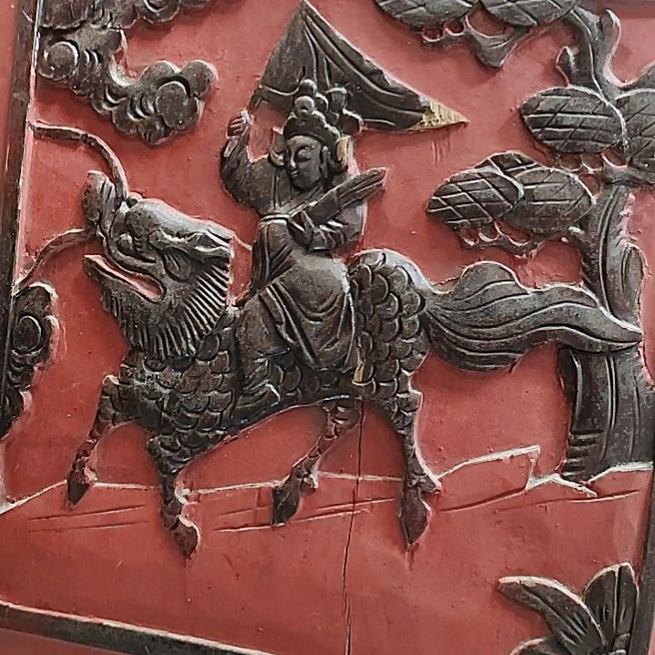 香榧木手工人物木雕花板