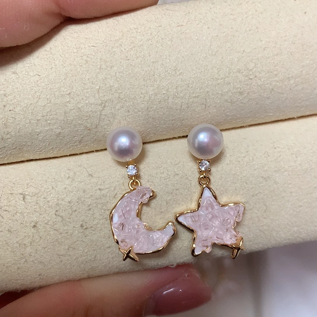 淡水珍珠耳饰合金