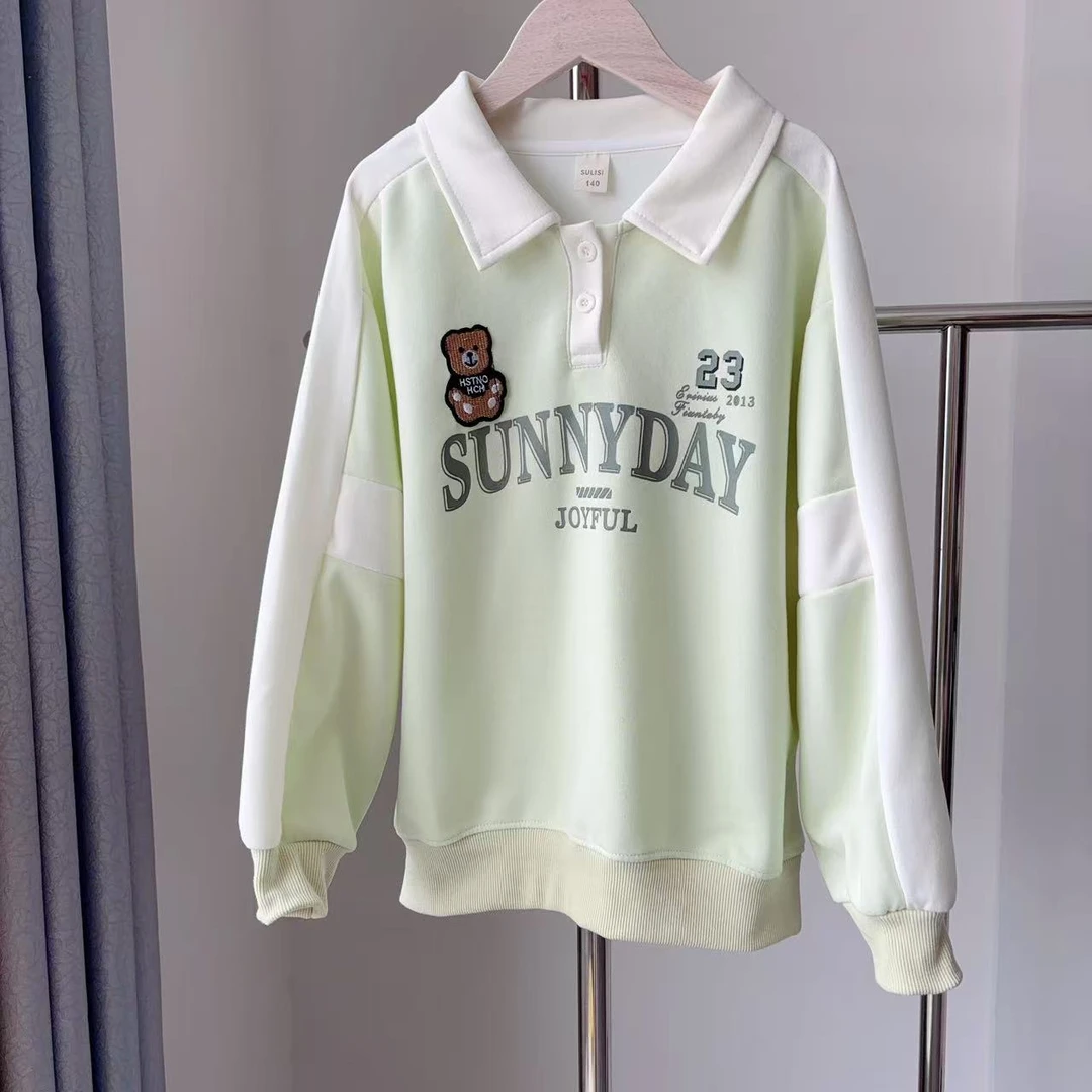 字母小熊-儿童休闲polo衫卫衣（尺码根据身高加大拍）