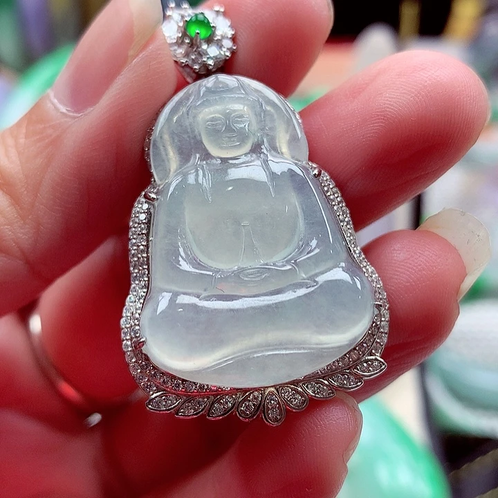 翡翠银S925镶嵌颈饰翡翠