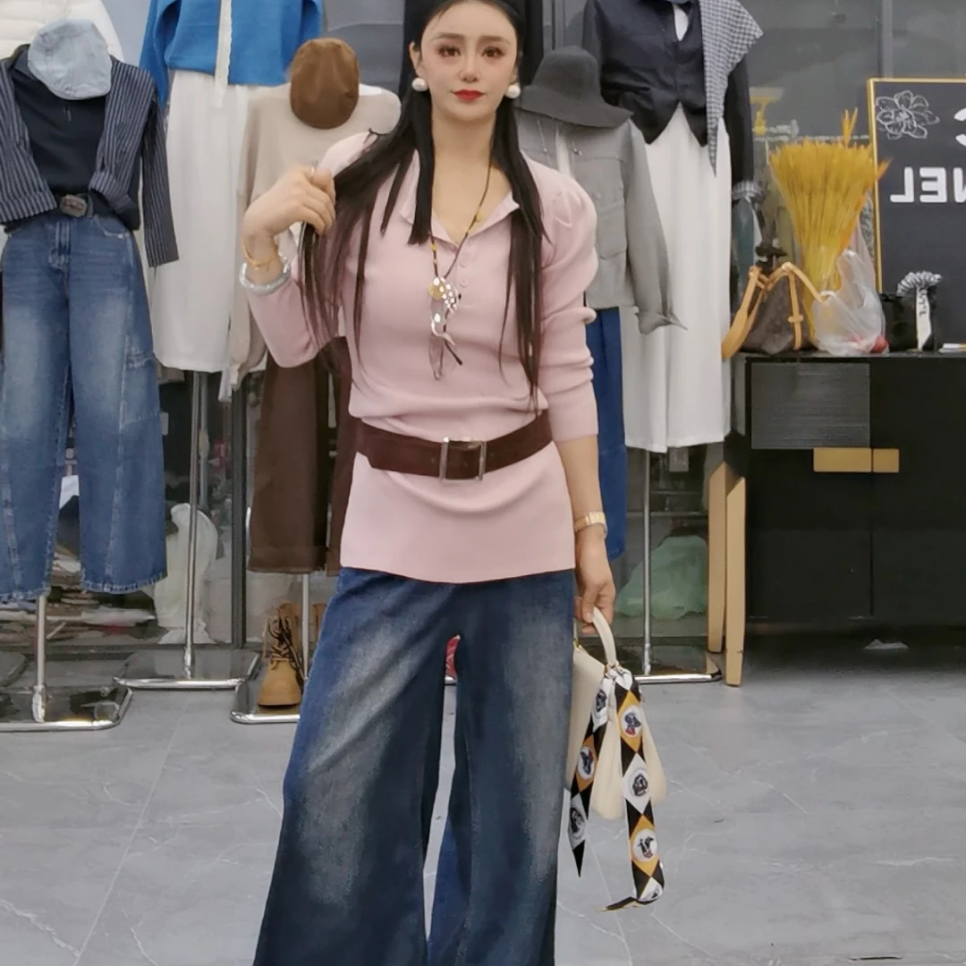 121小飞猪泡泡袖针织裙B3-1