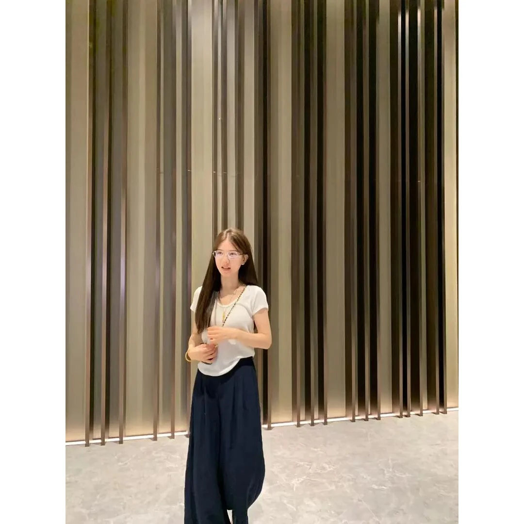 【李金贤】针织飞飞袖条纹V领T恤显瘦百搭时尚女士5909