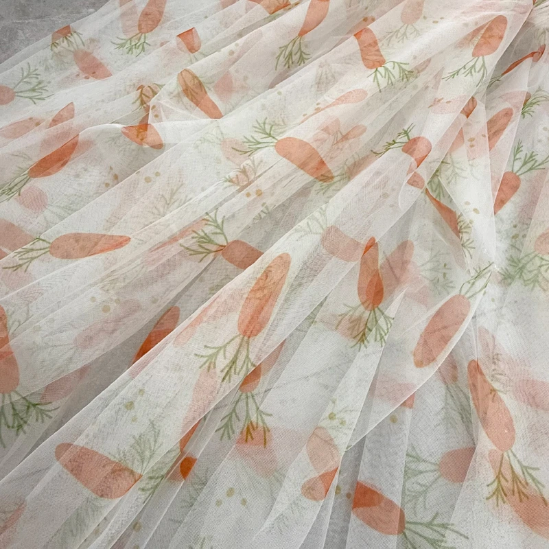 【胡萝卜网纱】网纱布料1.5米宽5米长