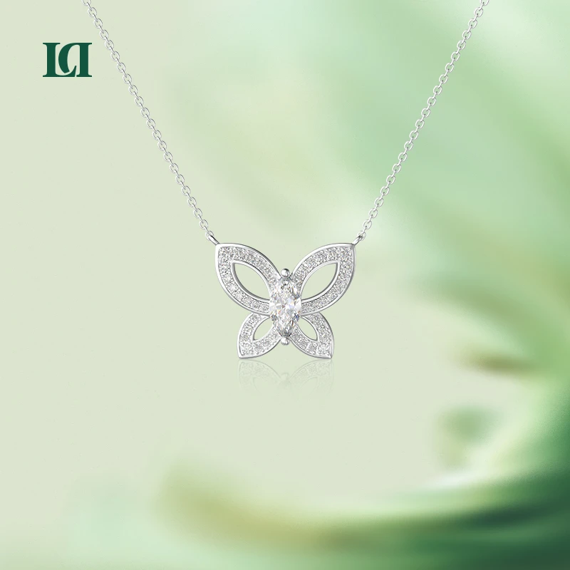 LD 实验室培育钻石蝶恋花系列蝶舞悦链 经典款项链轻奢