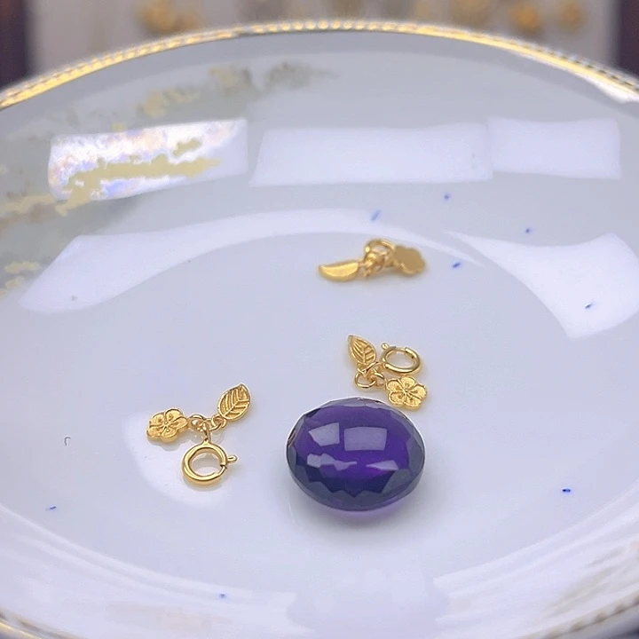 银S925镶嵌颈饰紫晶紫晶925镶嵌78