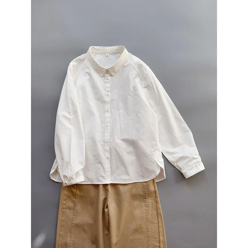 独家自制纯棉白衬衫 百搭好品质 知识分子方领全棉提花格子衬衣女