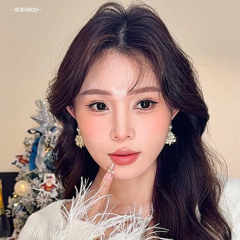 铜合金仿珍珠耳饰 S925银针新款时尚轻奢重工花朵珍珠耳钉气质