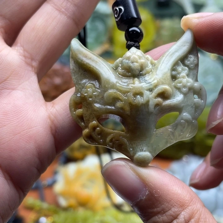 未镶嵌岫玉吊坠毛衣链锁骨链