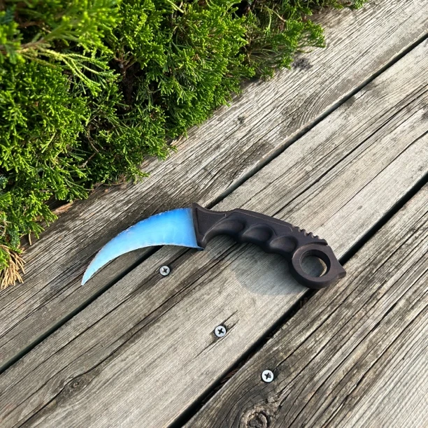 csgo蛋白石爪刀纯手工打制石器木质手柄工艺品摆件生日礼物礼品