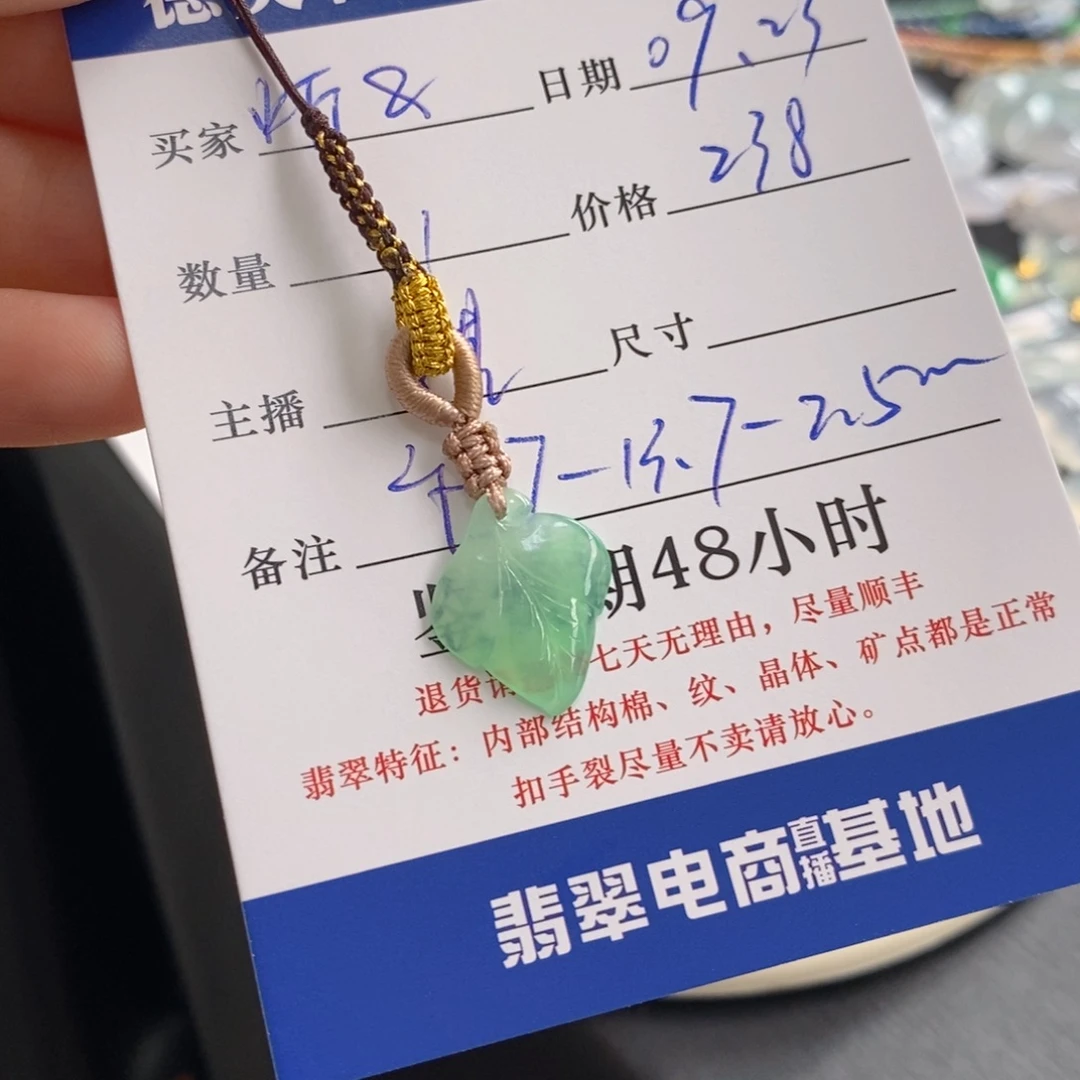 炘***炘未镶嵌手链翡翠叶子
