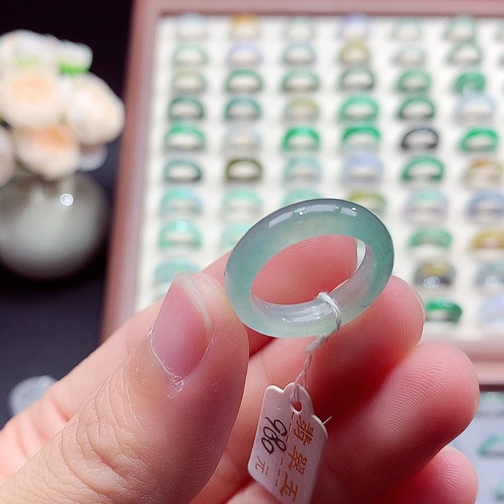 翡翠未镶嵌戒指13-14号