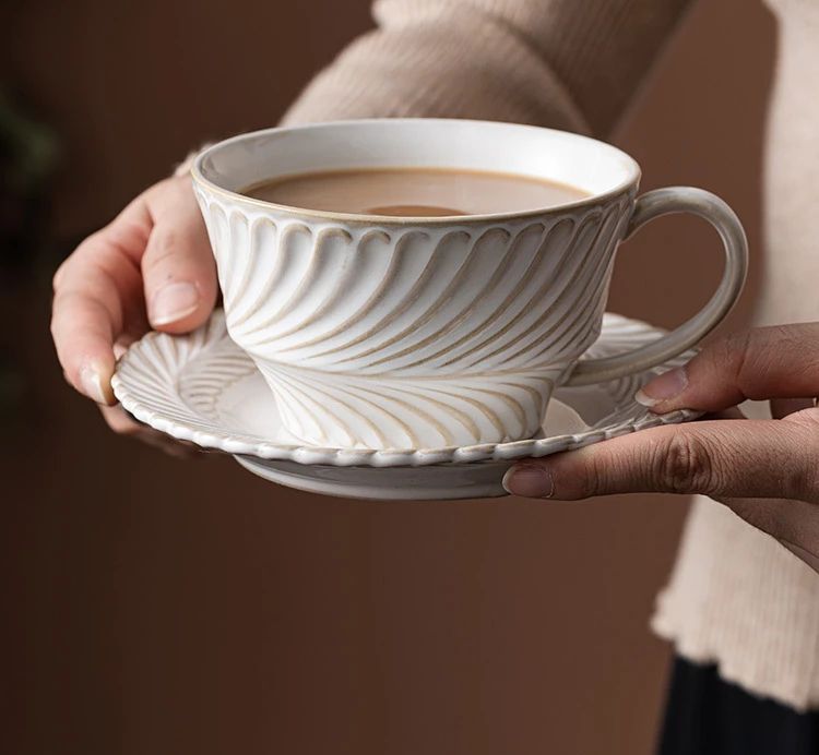 微瑕陶瓷水杯直播链接家用家用复古奶杯欧式