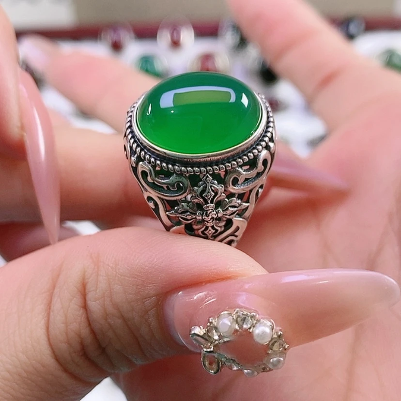 【闪购商品】银S925镶嵌戒指玛瑙/玉髓