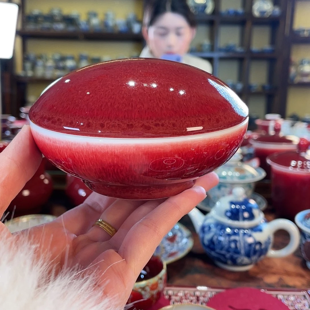 清欢雅玩原矿郎红福利印泥盒