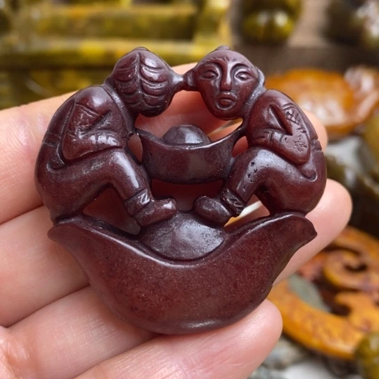 蛇纹石玉足铂镶嵌颈饰119