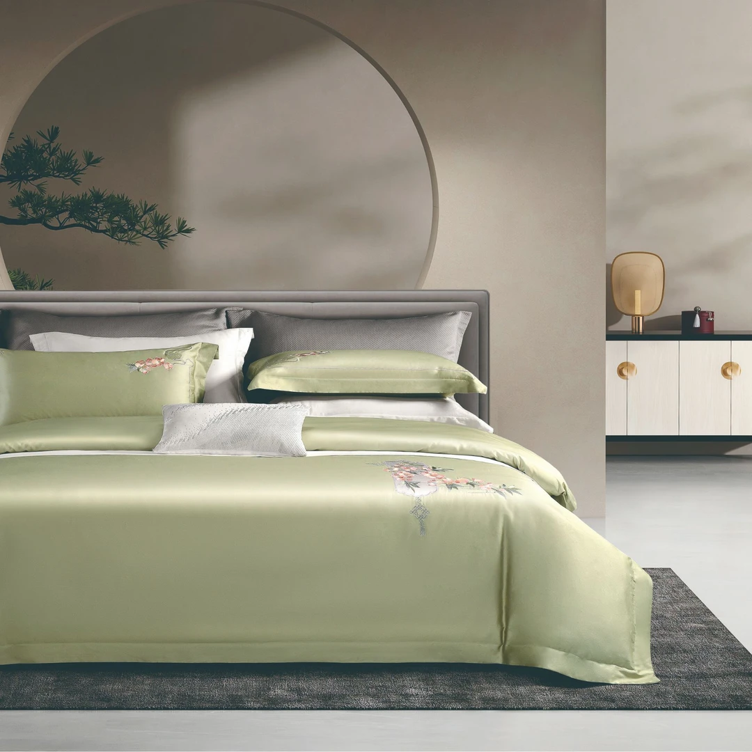 旗舰款全棉繁花四件套|艺博云天|100%棉刺绣国货之光工艺款床品