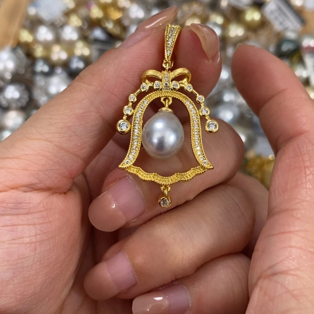 颈饰银S925镶嵌海水珍珠