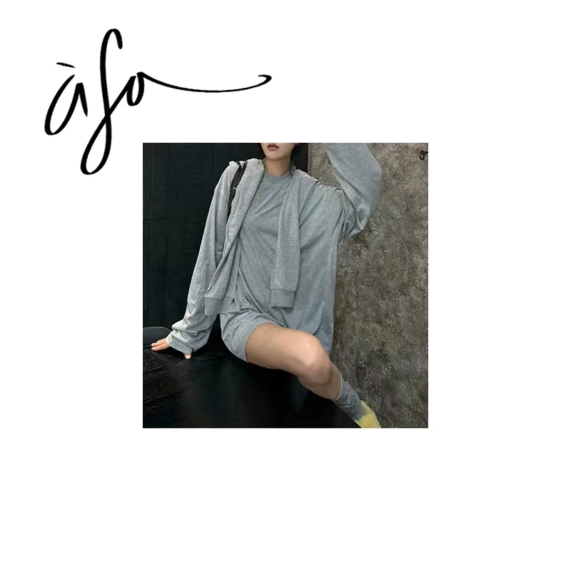 ASA- 【两色假两件绑带长袖上衣】（cx00110）