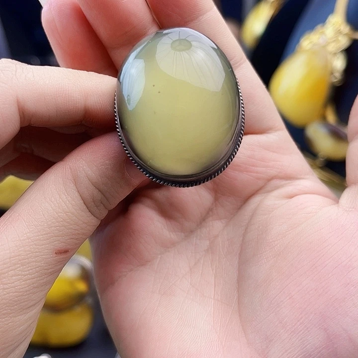 琥珀银S925镶嵌裸石