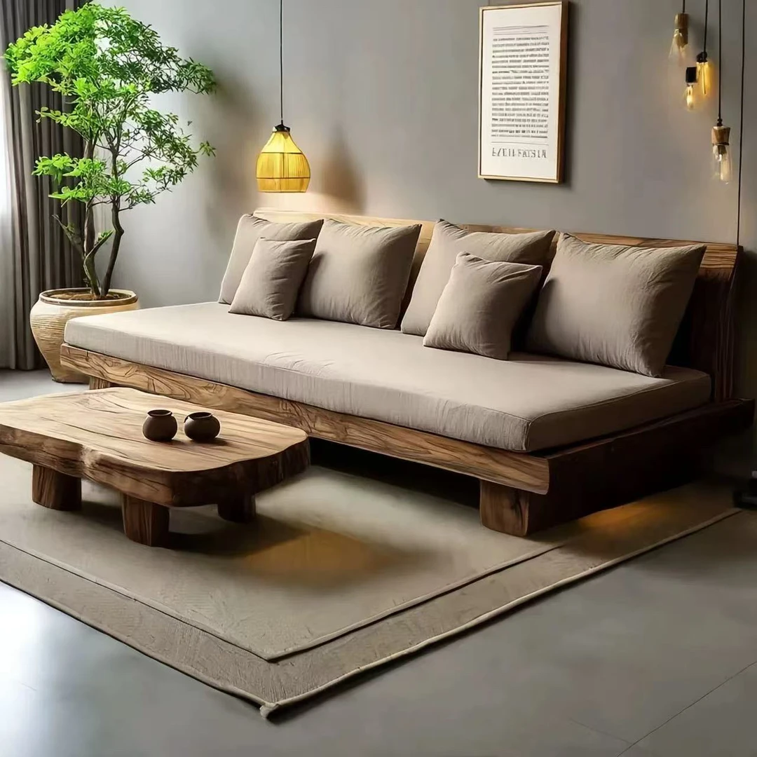 新款2015原木实木沙发直排高级感实用合民宿客厅人极简厂家直销