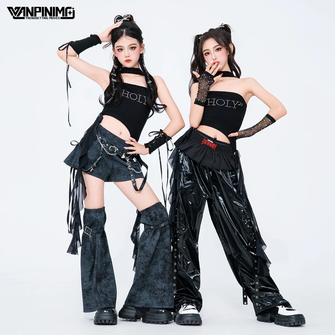 顽皮尼莫童装爵士舞女童服装夏少儿jazz甜酷风街舞时髦潮酷演出服