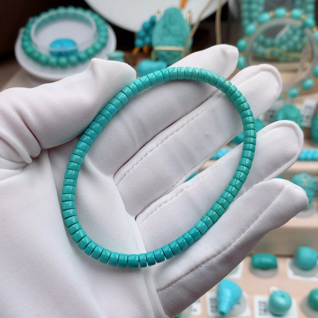 绿松石珠宝奇石未镶嵌4.2mm