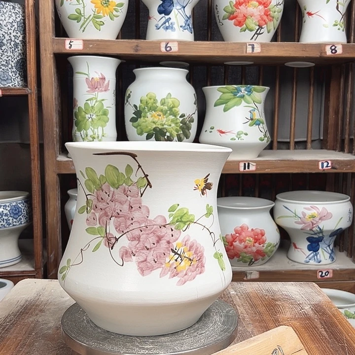 摆件小蛮腰紫藤陶瓷藤陶瓷陶瓷藤