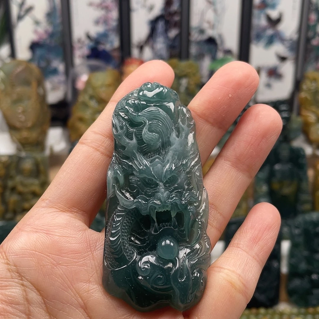 翡翠未镶嵌颈饰天然翡翠a货龙