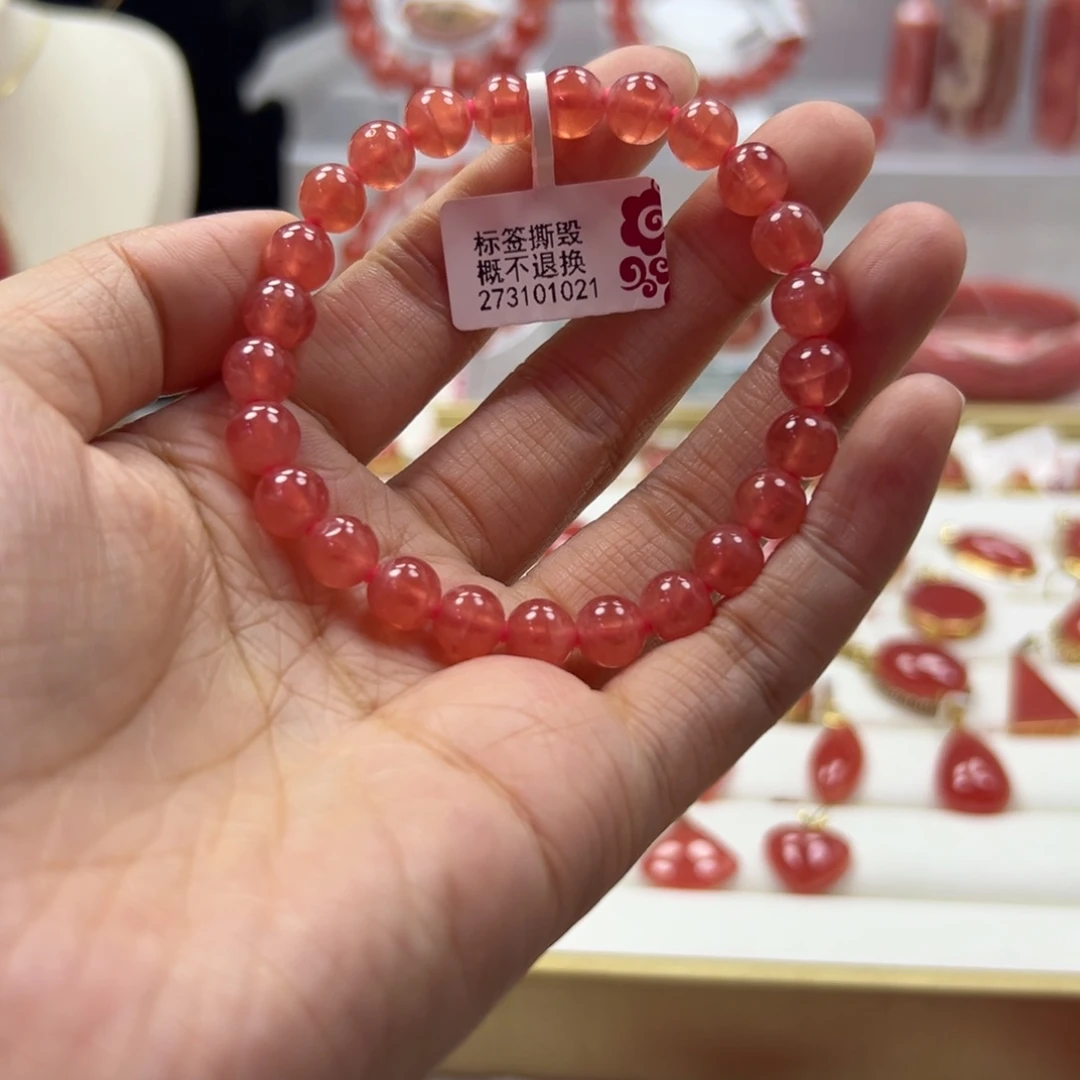 菱锰矿（红纹石）未镶嵌手串