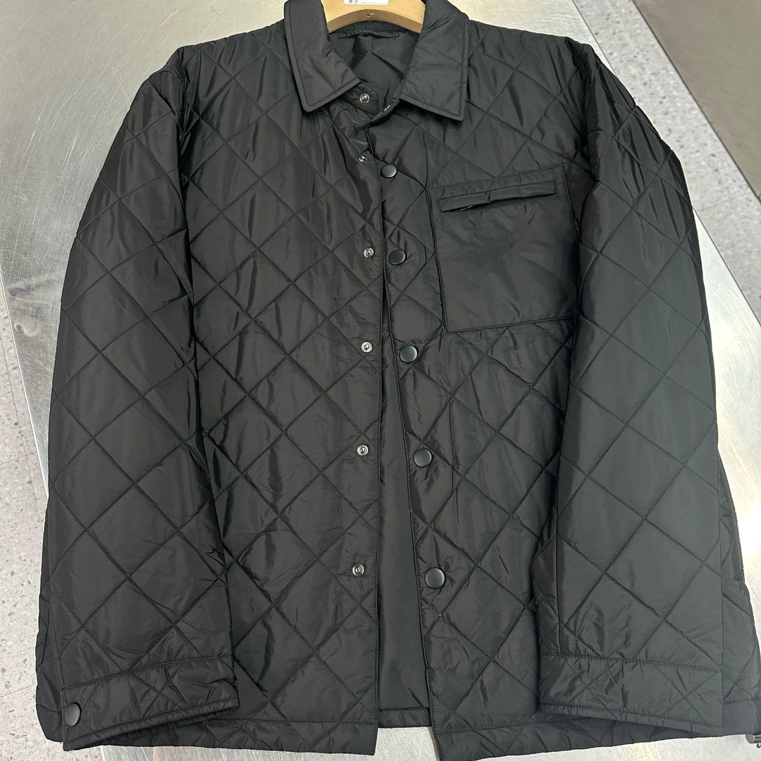 单排扣保暖男棉服棉衣棉袄男士休闲菱格秋冬上衣加厚潮流宽松