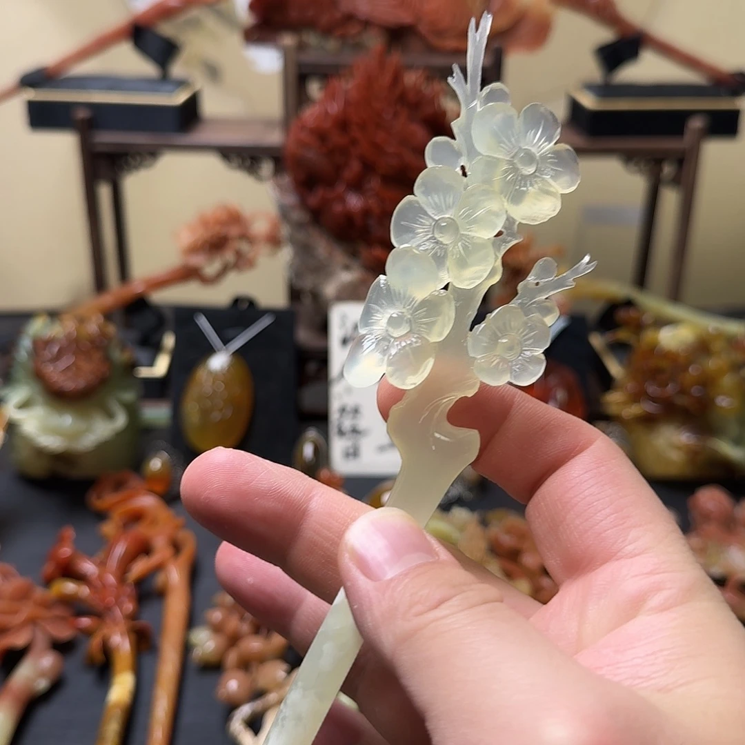 蛇纹石玉未镶嵌发饰