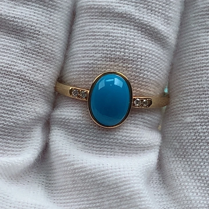 绿松石18K金镶嵌珠宝奇石