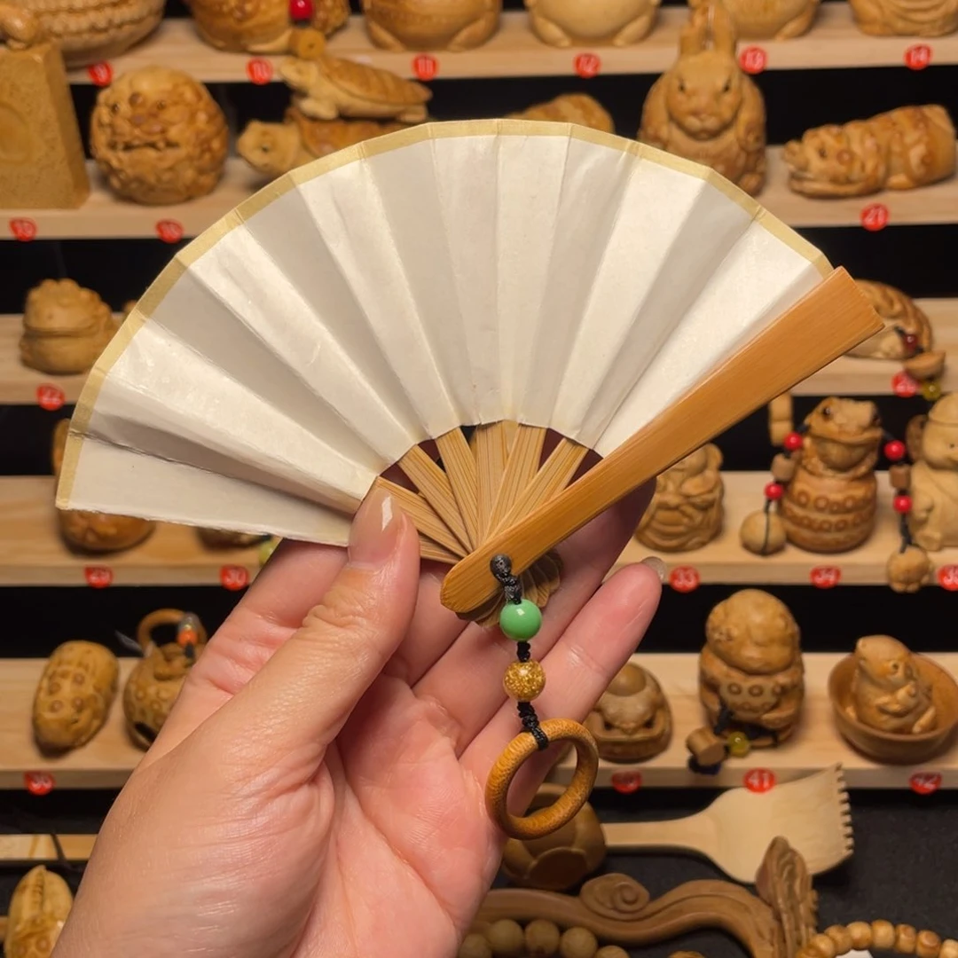 实心玉竹 手把件素竹扇