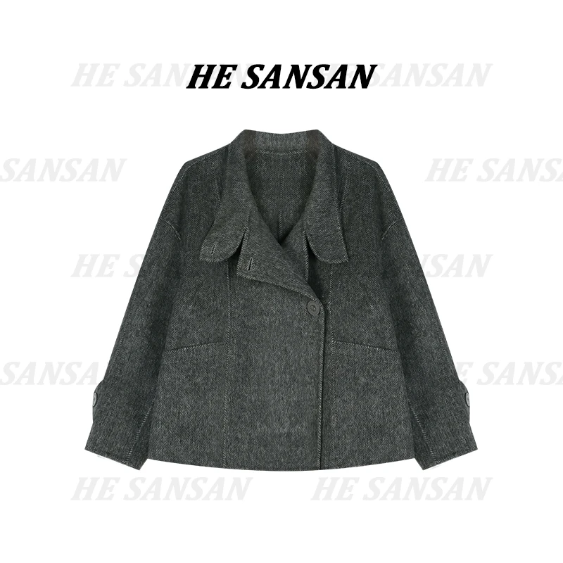 【SANSAN】气质百搭时尚极简翻领休闲外套DY-3897