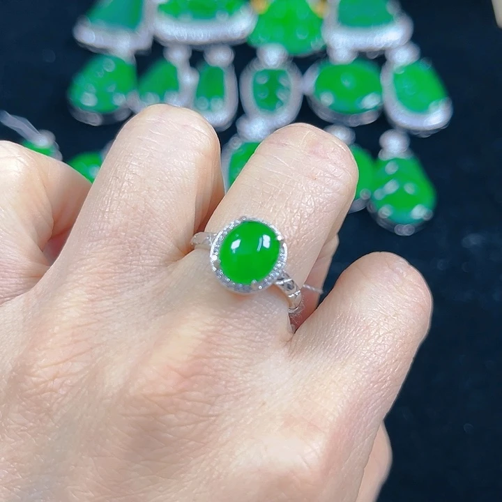 翡翠银S925镶嵌吊坠(不含链)