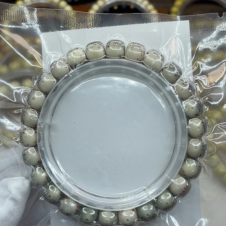 星月菩提手串原生态石玉9✖️8半壁留白